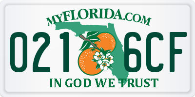 FL license plate 0216CF