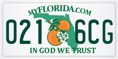 FL license plate 0216CG