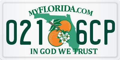 FL license plate 0216CP
