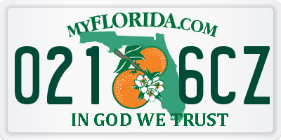 FL license plate 0216CZ