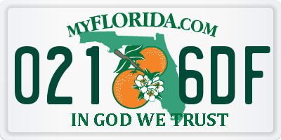 FL license plate 0216DF