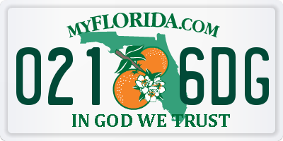 FL license plate 0216DG
