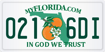 FL license plate 0216DI