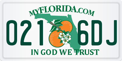 FL license plate 0216DJ