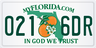 FL license plate 0216DR
