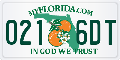 FL license plate 0216DT