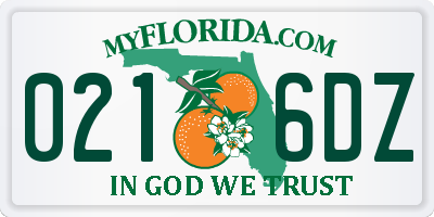 FL license plate 0216DZ