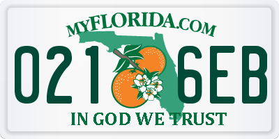 FL license plate 0216EB