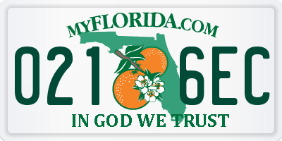 FL license plate 0216EC