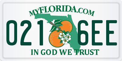 FL license plate 0216EE