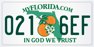 FL license plate 0216EF