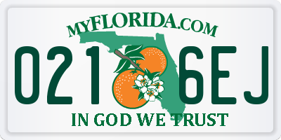 FL license plate 0216EJ