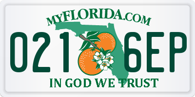 FL license plate 0216EP