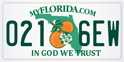 FL license plate 0216EW