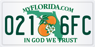 FL license plate 0216FC