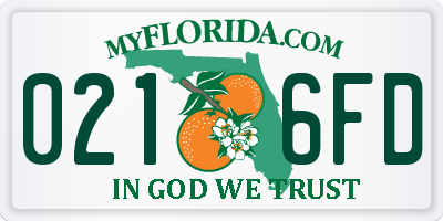 FL license plate 0216FD