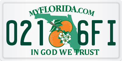FL license plate 0216FI