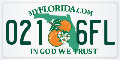 FL license plate 0216FL