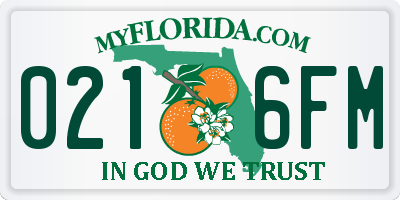 FL license plate 0216FM