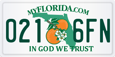 FL license plate 0216FN
