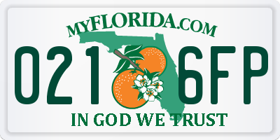 FL license plate 0216FP