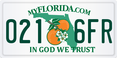 FL license plate 0216FR