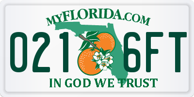 FL license plate 0216FT