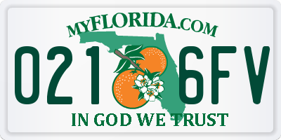 FL license plate 0216FV
