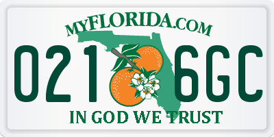 FL license plate 0216GC