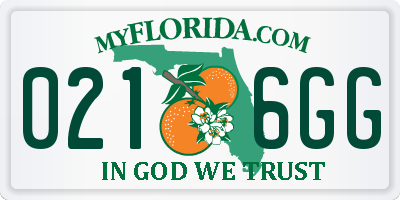 FL license plate 0216GG