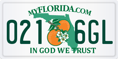 FL license plate 0216GL