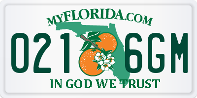 FL license plate 0216GM