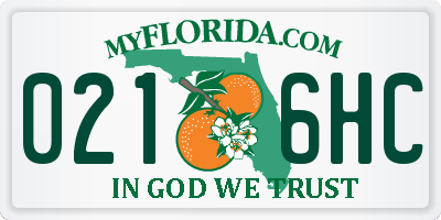 FL license plate 0216HC