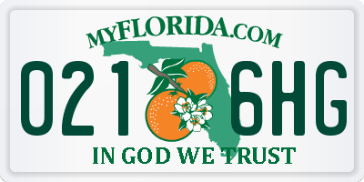 FL license plate 0216HG