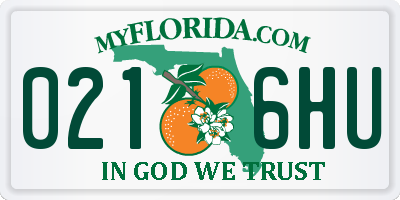 FL license plate 0216HU