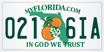 FL license plate 0216IA
