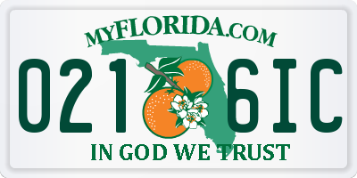 FL license plate 0216IC