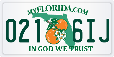 FL license plate 0216IJ