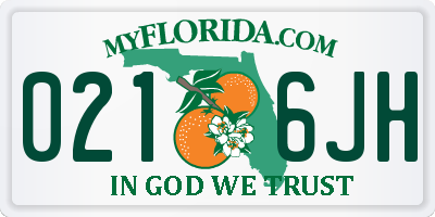 FL license plate 0216JH