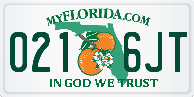 FL license plate 0216JT