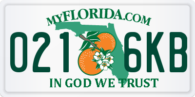 FL license plate 0216KB