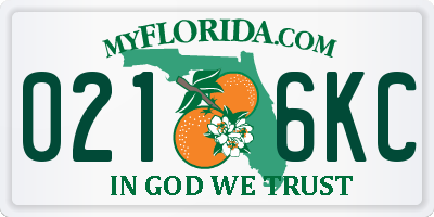 FL license plate 0216KC