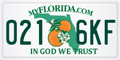 FL license plate 0216KF