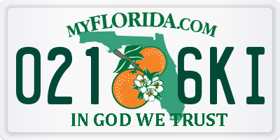 FL license plate 0216KI