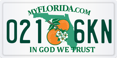 FL license plate 0216KN