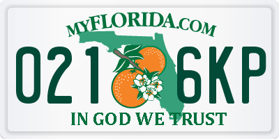 FL license plate 0216KP