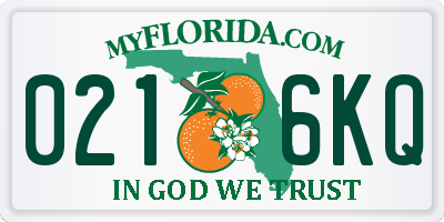 FL license plate 0216KQ