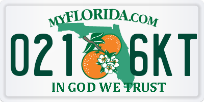 FL license plate 0216KT