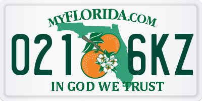 FL license plate 0216KZ