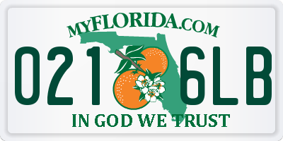FL license plate 0216LB